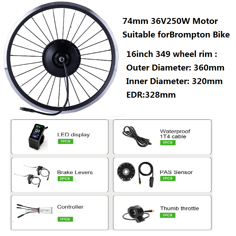 Ebike Conversion Kit 72V 3000W - DIY Brompton E-Bike Conversion Kits E