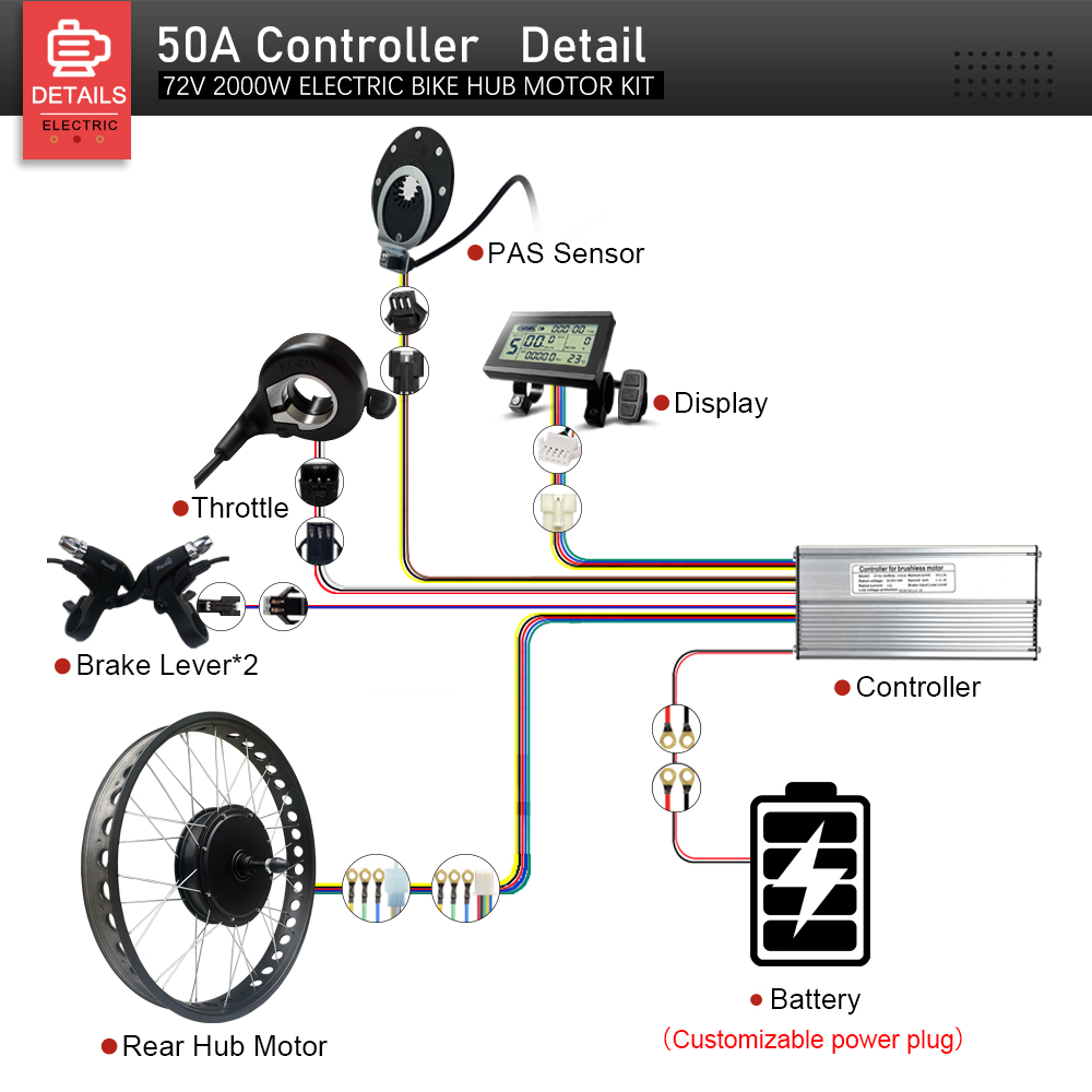 Electric Fat Bike Kit 72V 2000 - Fat Tire Ebike Conversion Kit 2000W ulasan dan harga