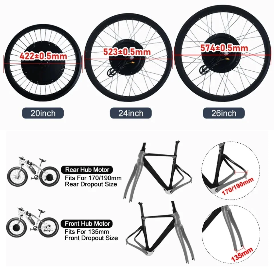 72V 3000W Ebike Snow Bike Conv - Fat Tire Ebike Conversion Kit 2000W ulasan dan harga